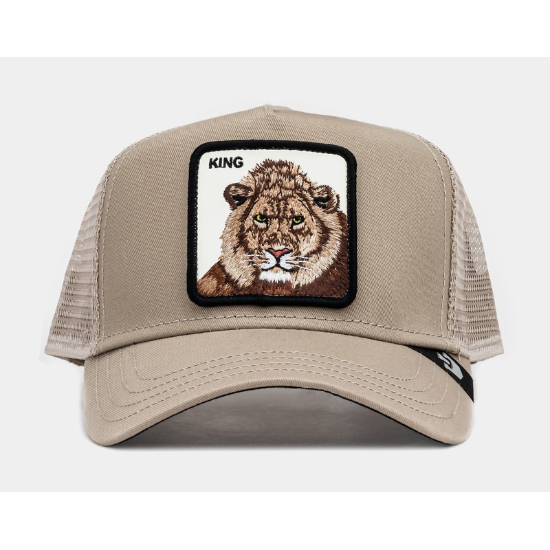 King Lion 14×14 Trucker Mens Hat (Khaki/Brown)