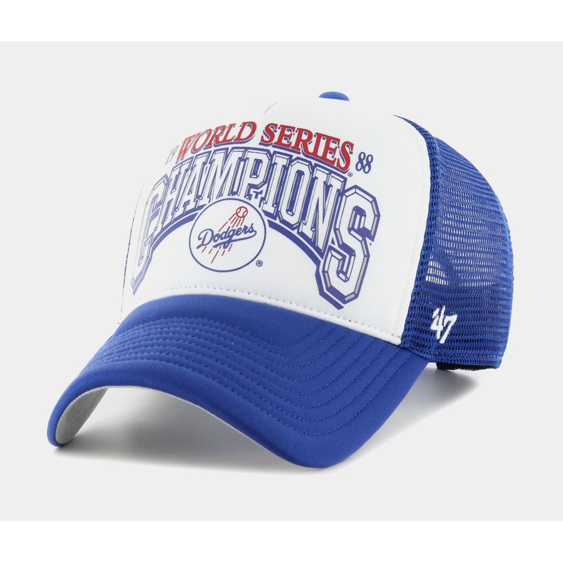 Los Angeles Dodgers World Foam Champion Trucker Mens Hat (Blue/White)
