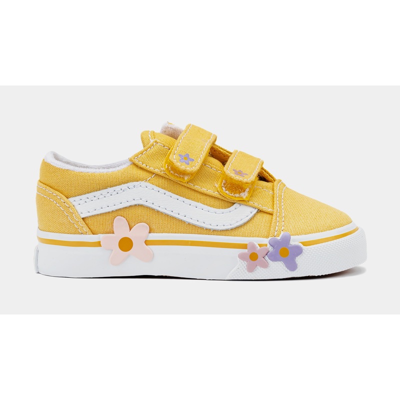 Old Skool Flower Infant Toddler Lifestyle Shoes (Yellow/White)