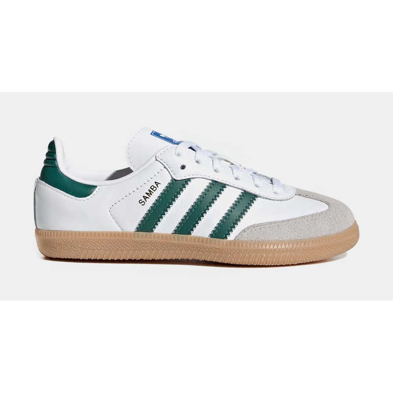 Samba OG Preschool Lifestyle Shoes (Cloud White/Collegiate Green/Gum)