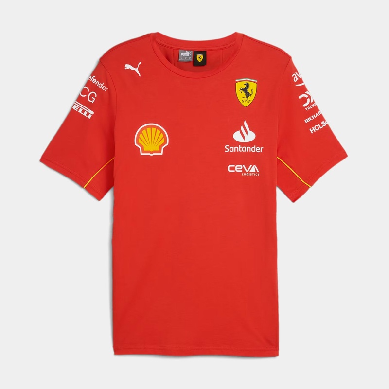 Scuderia Ferrari Replica Team Mens Short Sleeve Shirt (Red)