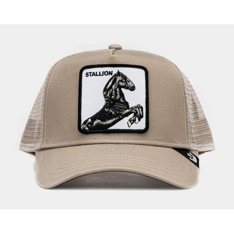 Stallion 14×14 Trucker Mens Hat (Khaki/Black)