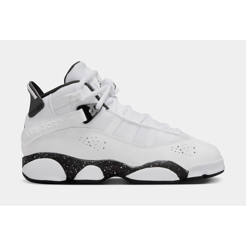6 Rings Grade School Basketball Shoes (White/Black/White)