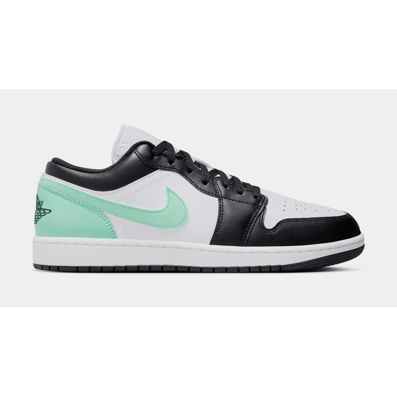 Air Jordan 1 Low Mens Lifestyle Shoes (White/Black/Green Glow)