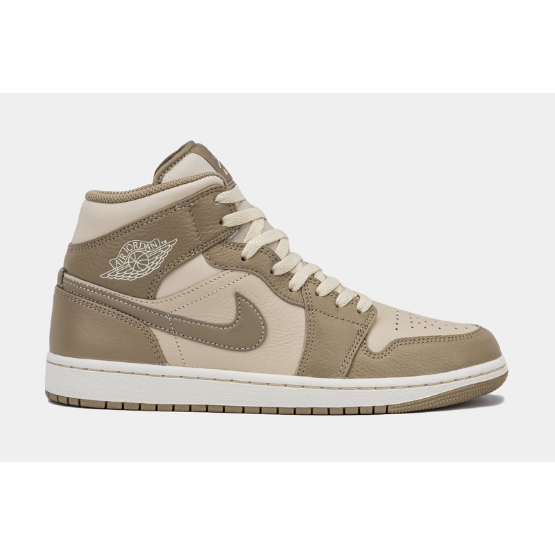 Air Jordan 1 Mid Mens Lifestyle Shoes (Legend Brown/Khaki Phantom)