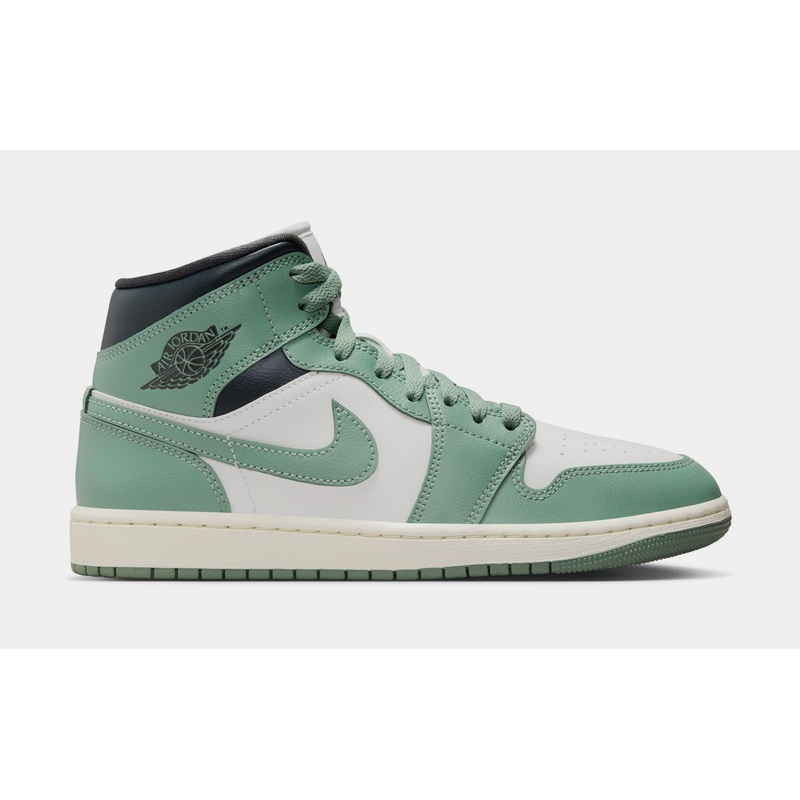 Air Jordan 1 Mid Womens Lifestyle Shoes (Sail/Anthracite/Jade Smoke)