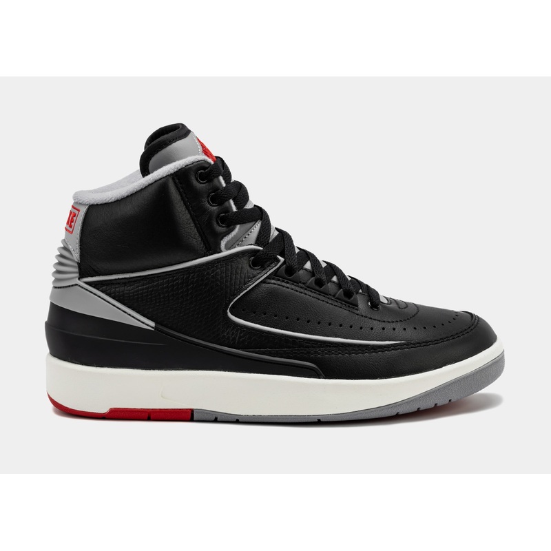Air Jordan 2 Retro Black Cement Grade School Lifestyle Shoes (Black/Cement Grey)