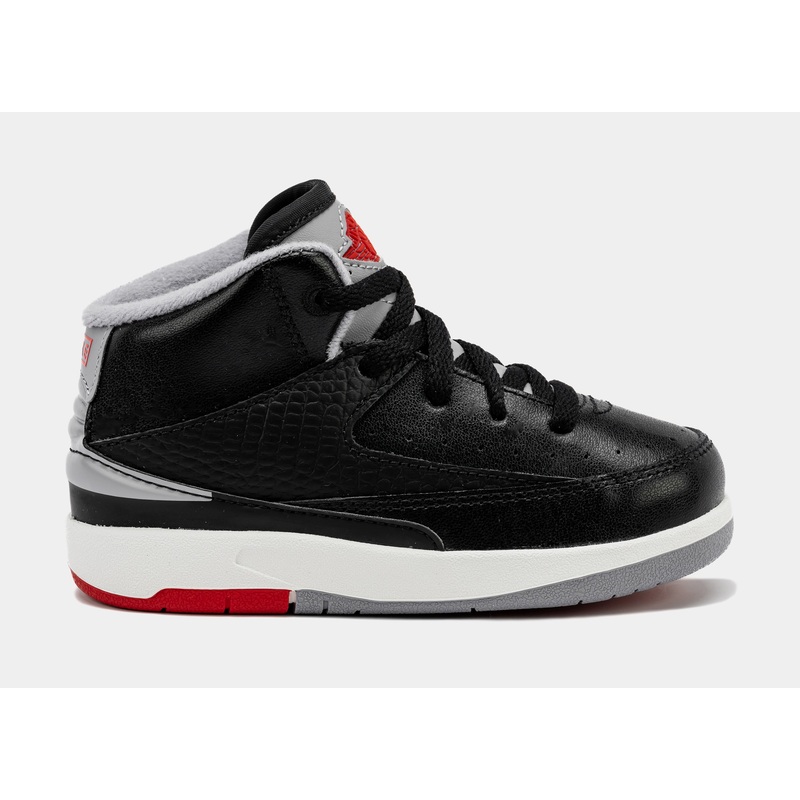 Air Jordan 2 Retro Black Cement Infant Toddler Lifestyle Shoes (Black/Cement Grey)