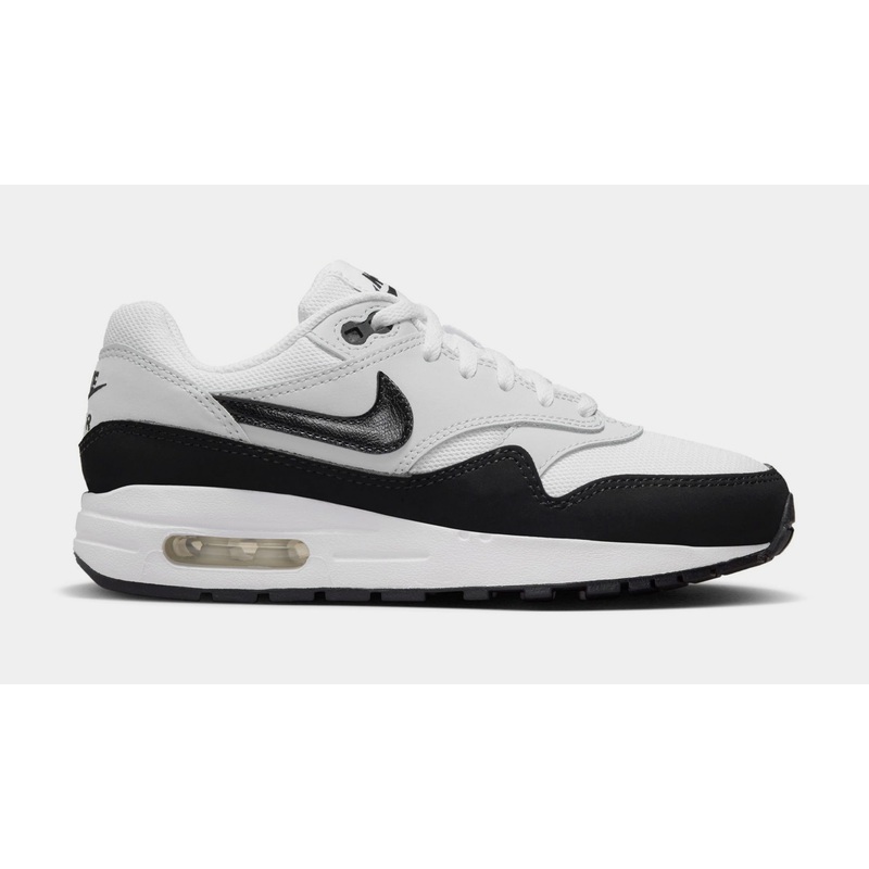 Air Max 1 Grade School Lifestyle Shoes (White/Pure Platinum/Black)
