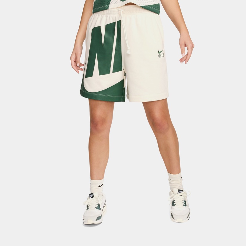 Air Mid Rise 6″ French Terry Womens Shorts (Beige/Green)