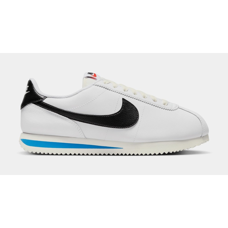Cortez Leather Womens Running Shoes (White/Black/Photo Blue)