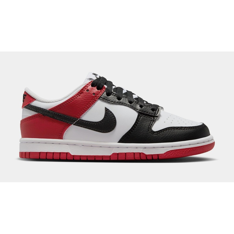 Dunk Low Grade School Lifestyle Shoes (Black/Gym Red/White)