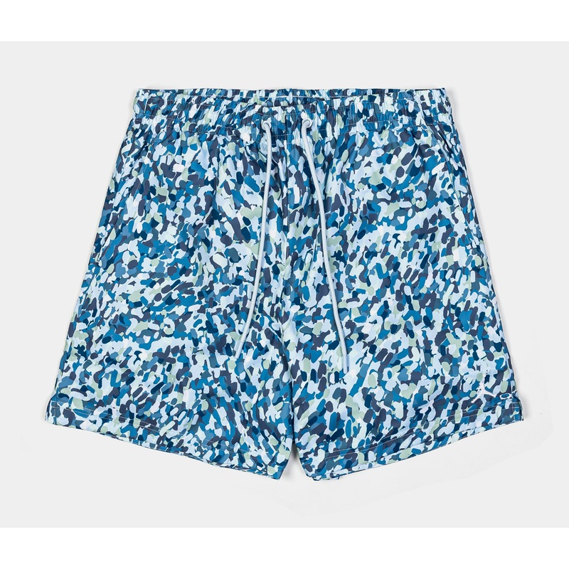 Essentials Poolside All Over Print 5″ Mens Shorts (Blue/White)
