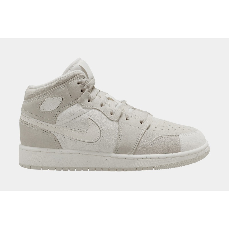 Air Jordan 1 Mid SE Craft Grade School Lifestyle Shoes (Pale Ivory/Sail/Legend Brown)