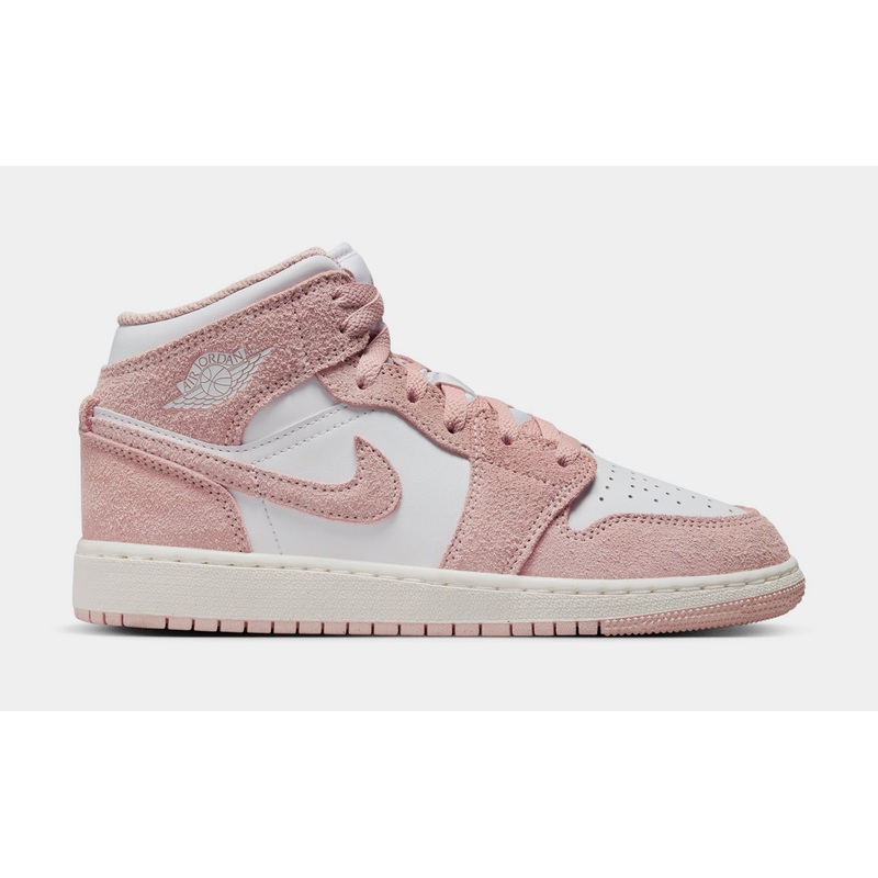 Air Jordan 1 Mid SE Grade School Lifestyle Shoes (White/Legend Pink/Sail)