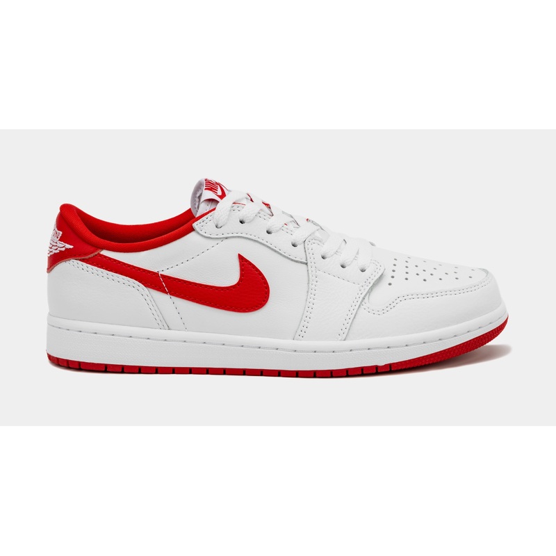 Air Jordan 1 Retro Low OG University Red Mens Lifestyle Shoes (White/Red)