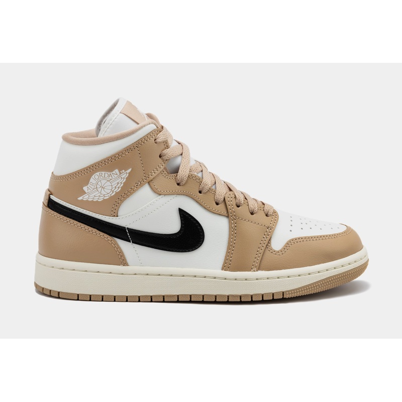 Air Jordan 1 Retro Mid Desert Womens Lifestyle Shoes (Sail/White)