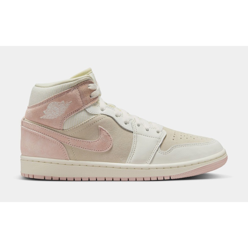 Air Jordan 1 Retro Mid SE Womens Lifestyle Shoes (Coconut Milk/Legend Pink/Sail)
