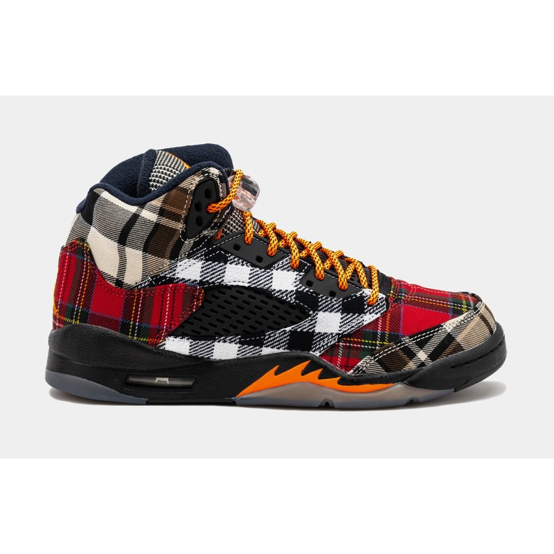 Air Jordan 5 Retro Plaid Grade School Lifestyle Shoes (Multi/Black)