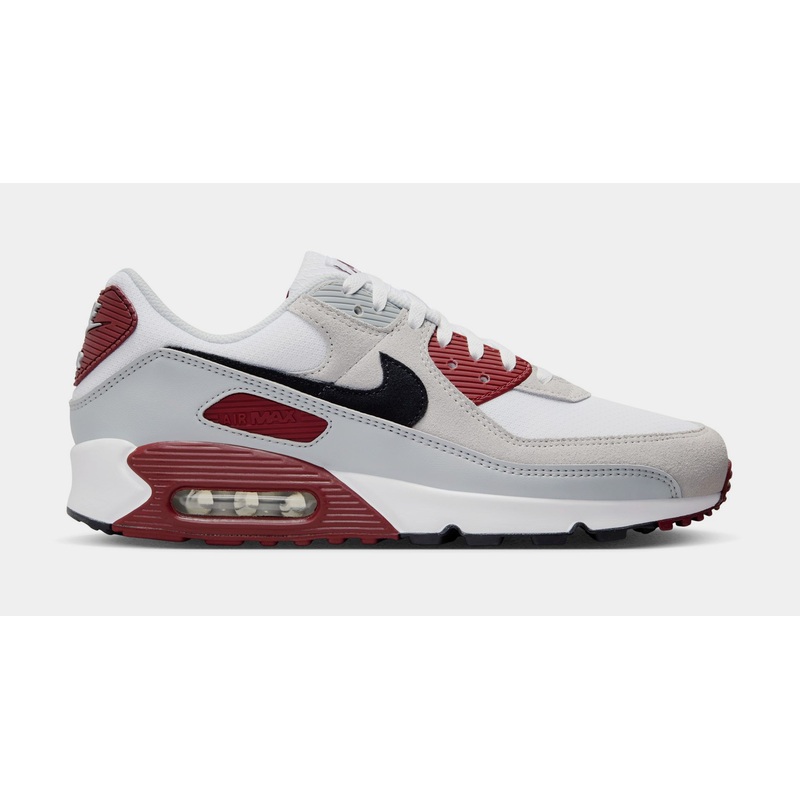 Air Max 90 Mens Lifestyle Shoes (White/Black/Dark Team Red/Pure Platinum)