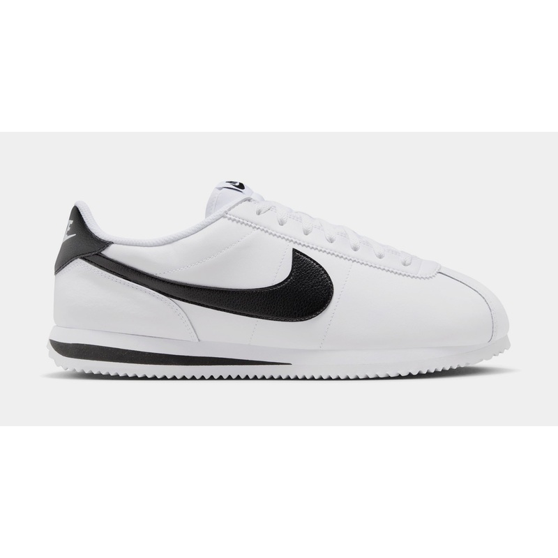 Cortez Leather Mens Running Shoes (White/Black)