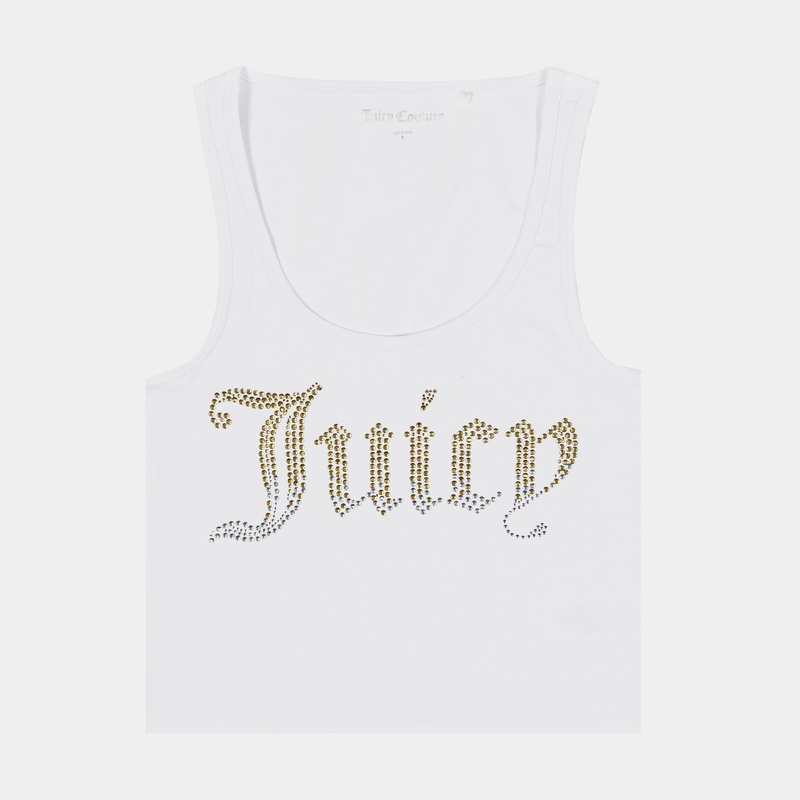 Ombre Big Bling Fitted Womens Tank Top (White)