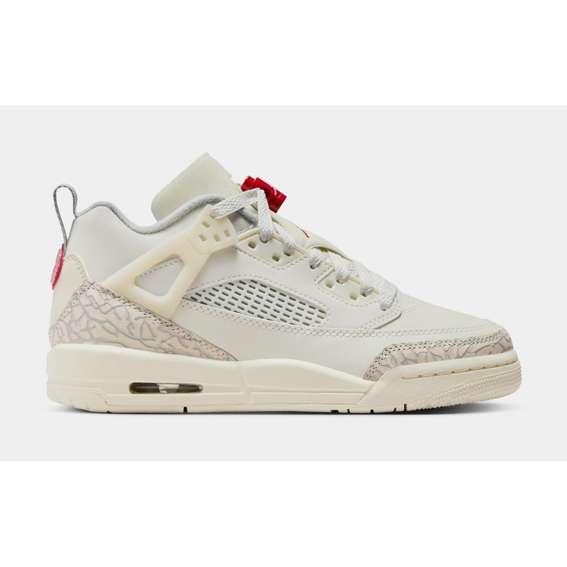 Spizike Low Grade School Basketball Shoes (Sail/University Red/Coconut Milk)