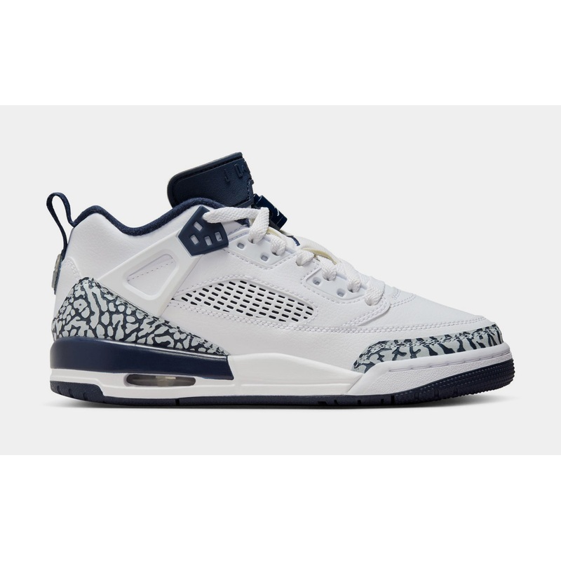Spizike Low Grade School Basketball Shoes (White/Obsidian/Pure Platinum)