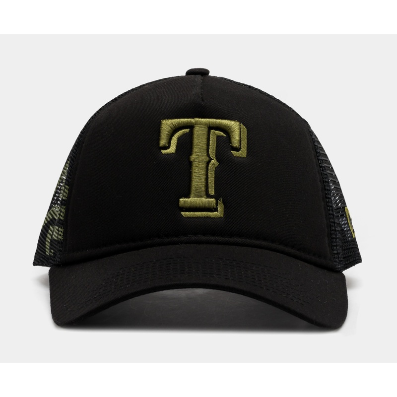 Texas Rangers Alpha Industries Snapback Mens Hat (Black/Gold)