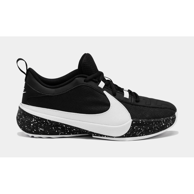 Zoom Freak 5 Grade School Basketball Shoes (Black/White)