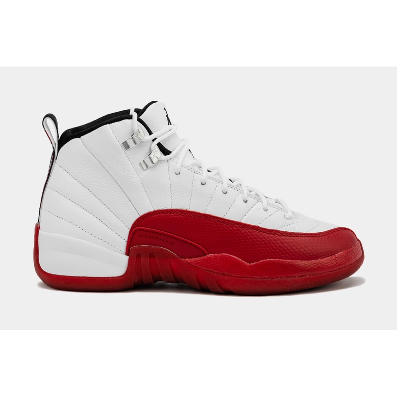 Air Jordan 12 Retro Cherry Grade School Lifestyle Shoes (Cherry/White)