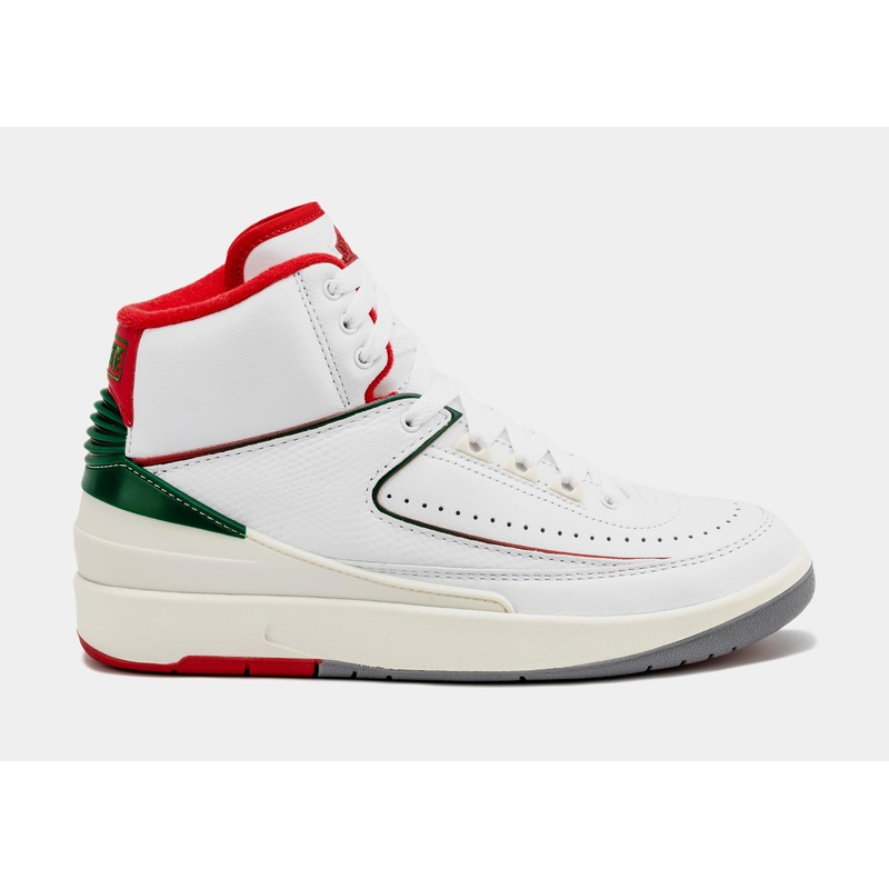 Air Jordan 2 Retro Italy Grade School Lifestyle Shoes (White/Fire Red)