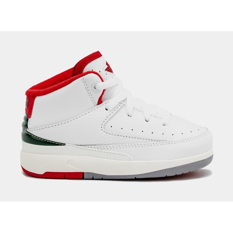 Air Jordan 2 Retro Italy Infant Toddler Lifestyle Shoes (White/Red) Free Shipping