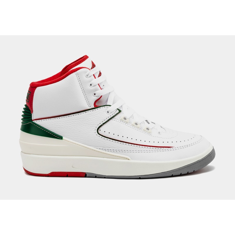 Air Jordan 2 Retro Italy Mens Lifestyle Shoes (White/Fire Red)