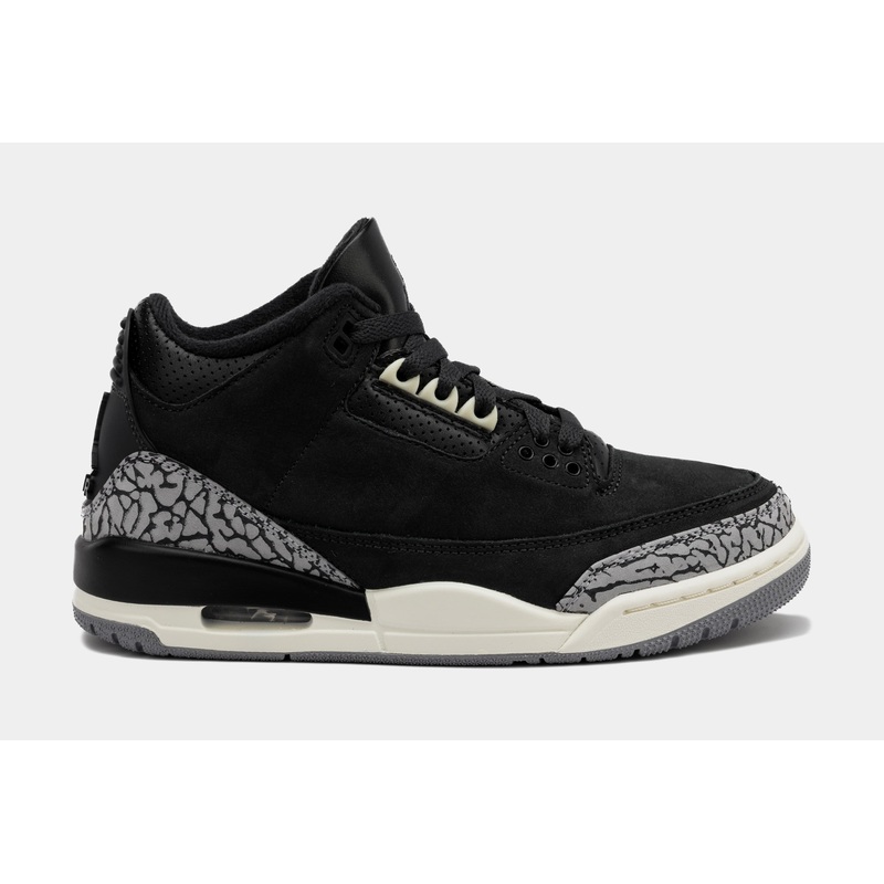 Air Jordan 3 Retro Off Noir Womens Lifestyle Shoes (Black/Grey)