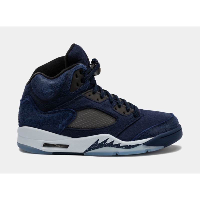 Air Jordan 5 Retro Midnight Navy Mens Lifestyle Shoes (Midnight Navy/Black/Football Grey)