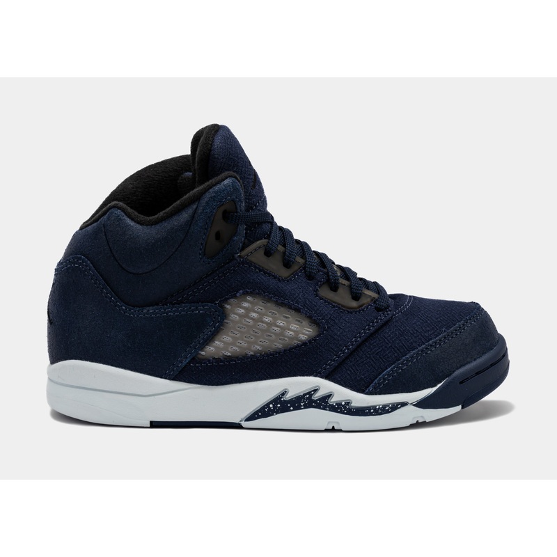 Air Jordan 5 Retro Midnight Navy Preschool Lifestyle Shoes (Midnight Navy/Black/Football Grey)