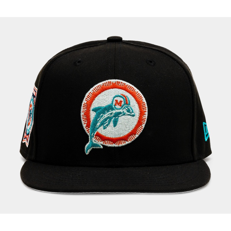 Exclusive Miami Dolphins 59Fifty Fitted Mens Hat (Black/Blue)
