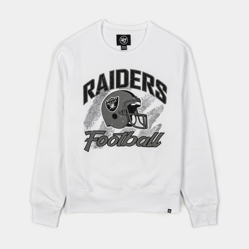 Las Vegas Raiders Headline Mens Crewneck (White/Black)