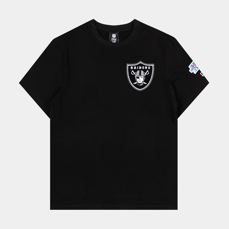 Las Vegas Raiders Logo Mens Short Sleeve Shirt (Black/White)
