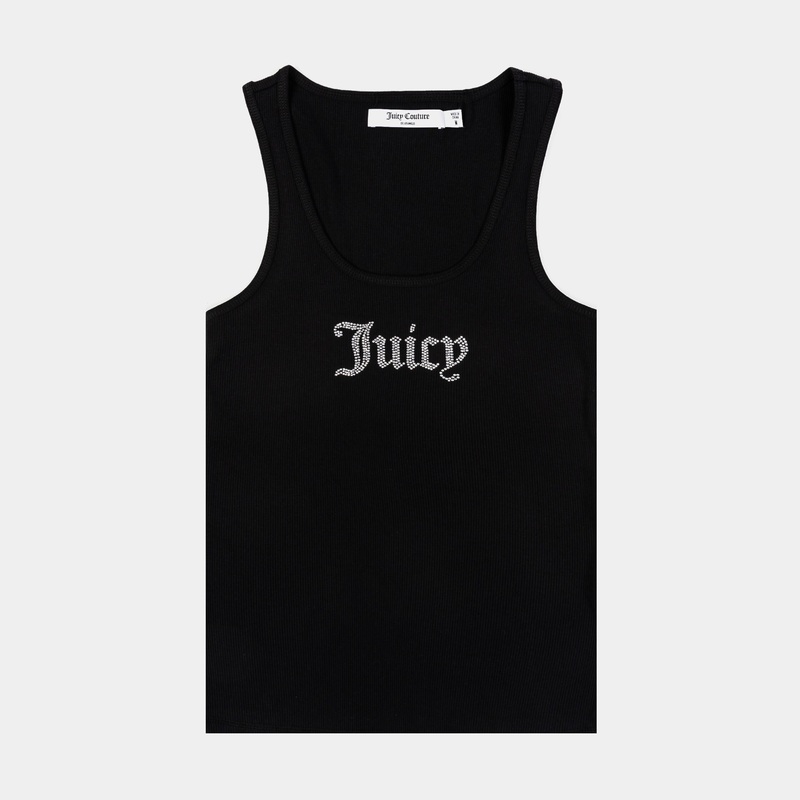 Long Bling Top Womens Tank Top (Black)