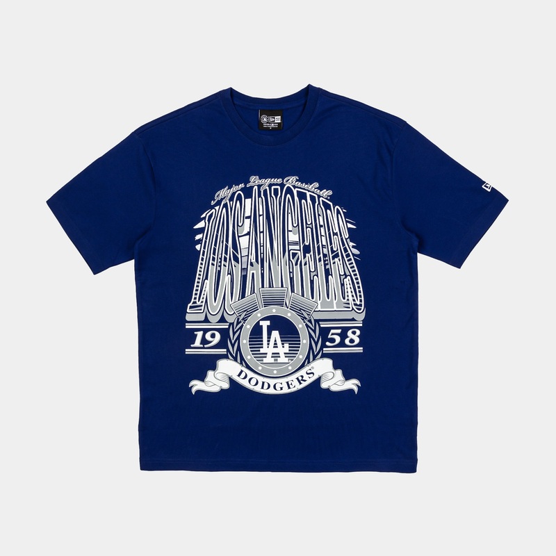 Los Angeles Dodgers 1958 Mens Short Sleeve Shirt (Blue)