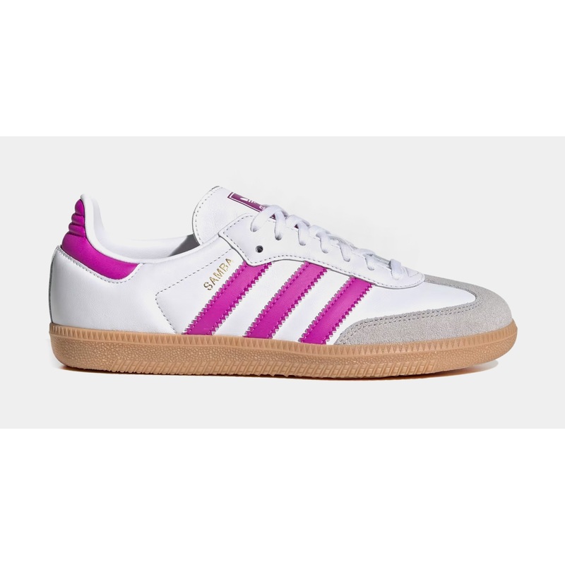 Samba OG Grade School Lifestyle Shoes (Cloud White/Purple Burst/Gum)