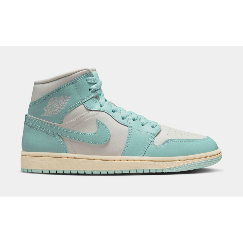 Air Jordan 1 Mid Light Dew Womens Basketball Shoes (Sail/Light Dew/Muslin)