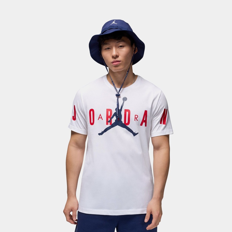 Air Stretch Mens Short Sleeve Shirt (White/Red)