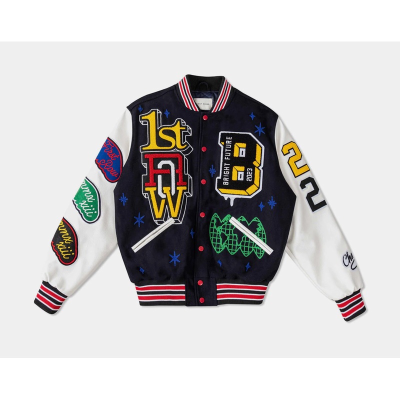 Bright Future Varsity Mens Jacket (Blue/White)