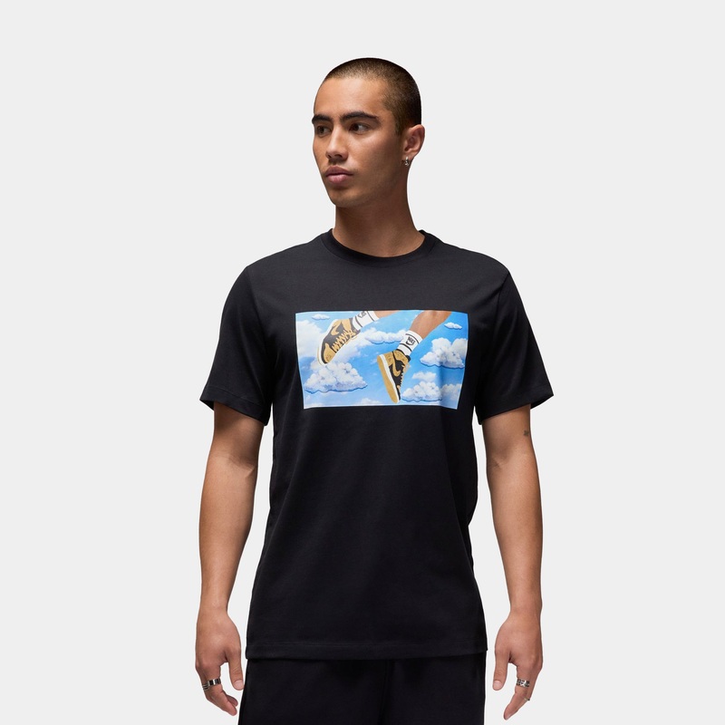 Flight Essentials Sky Graphic Mens Short Sleeve Shirt (Black/Gold)