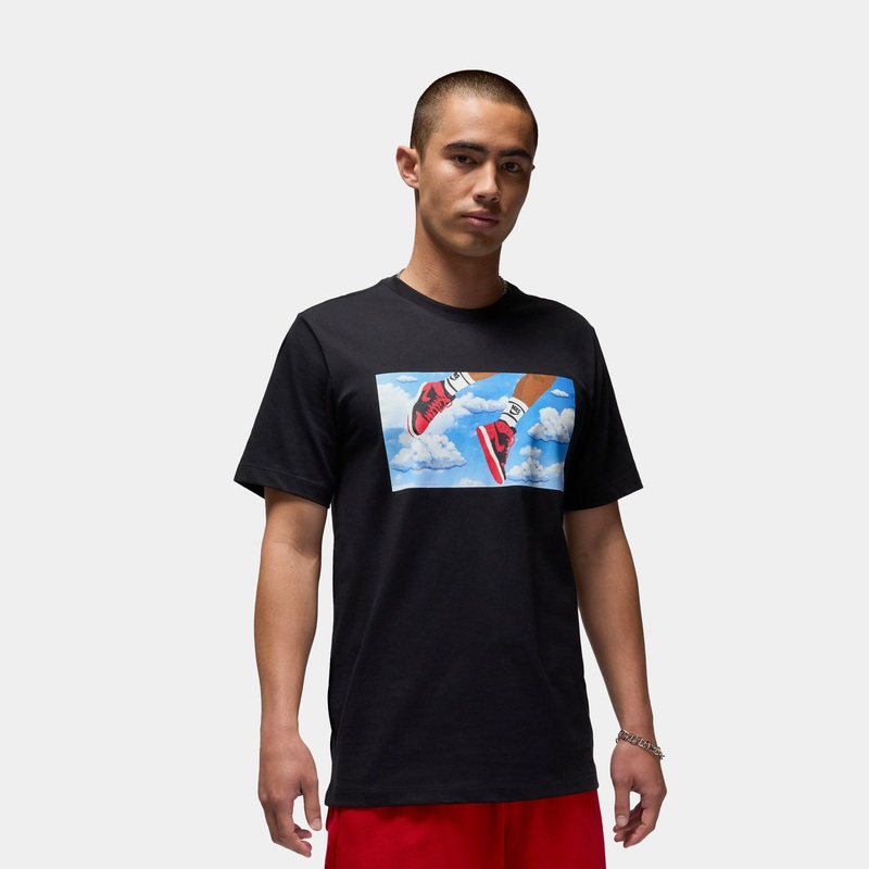 Flight Essentials Sky Graphic Mens Short Sleeve Shirt (Black/Red)