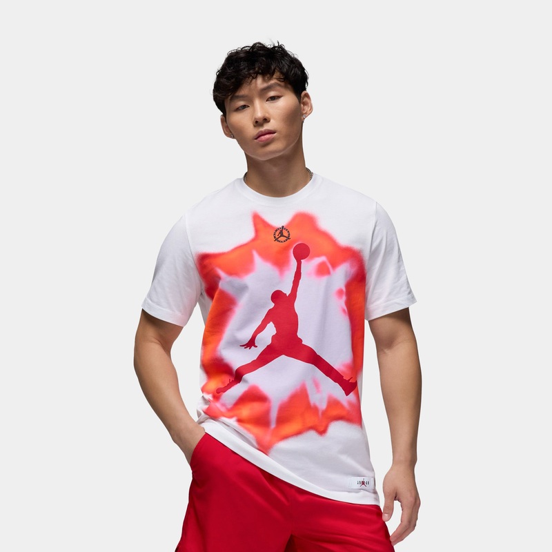 J Core Mens Short Sleeve Shirt (White/Red)