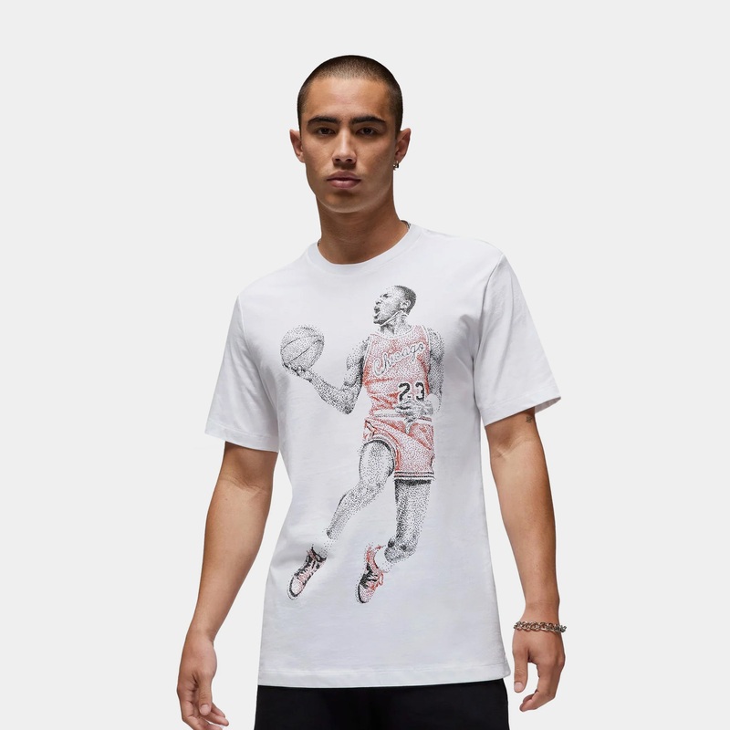 J Dot Graphic Mens Short Sleeve Shirt (White)